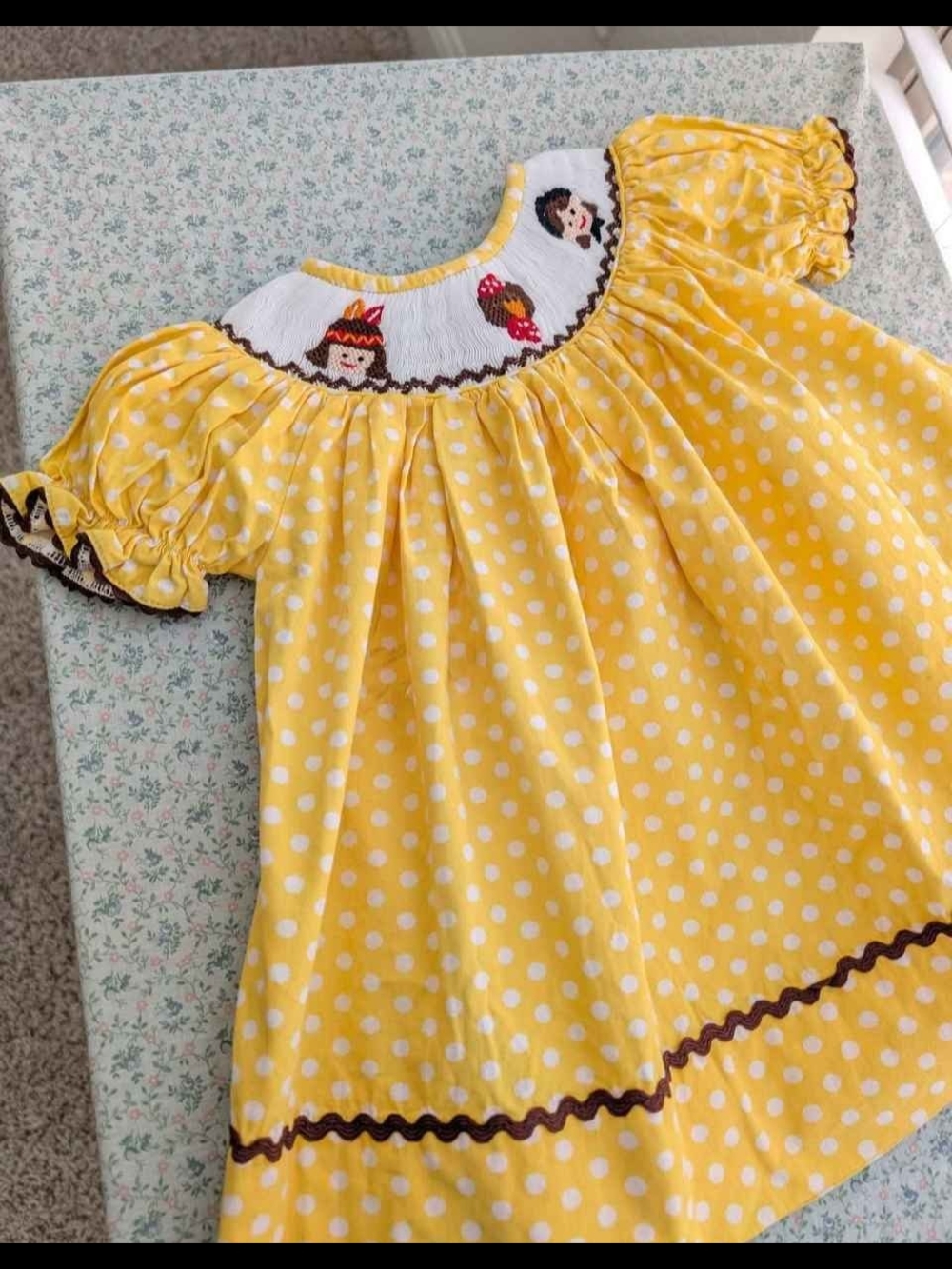 3 Mos Smocked Thanksgiving Pilgrim Dress